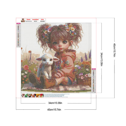 Diamond Painting - Full Round - Big eyes cute girl (40*40CM)
