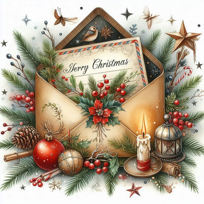 AB Diamond Painting - Full Round - Christmas letter (40*40CM)