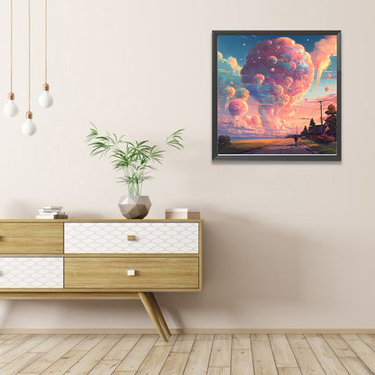AB Diamond Painting - Full Round - Pink clouds (40*40CM)