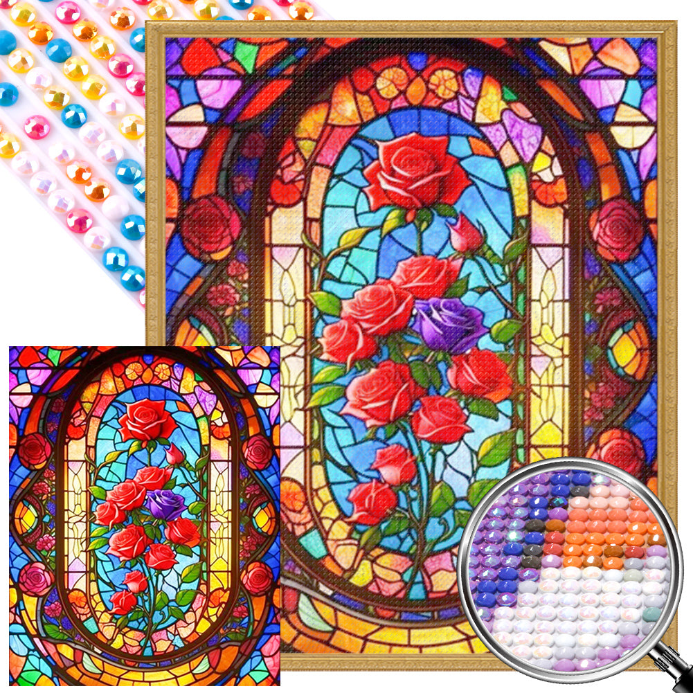 AB Diamond Painting - Full Round - Glass Art - roses (40*50CM)