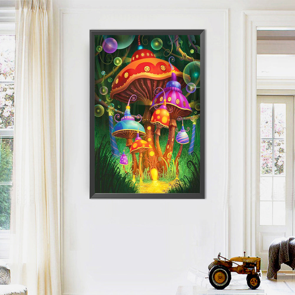 AB Diamond Painting - Full Round - Colorful mushroom house (40*60CM)