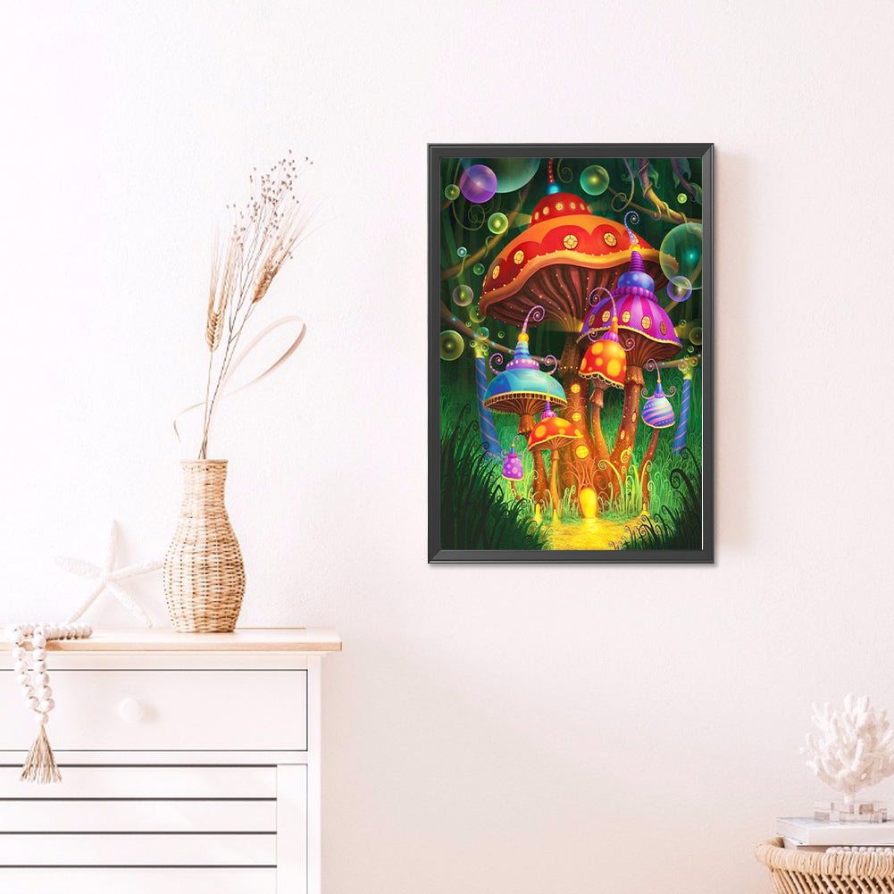 AB Diamond Painting - Full Round - Colorful mushroom house (40*60CM)
