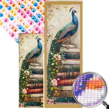 Load image into Gallery viewer, AB Diamond Painting - Full Round - Peacock on the book (30*90CM)
