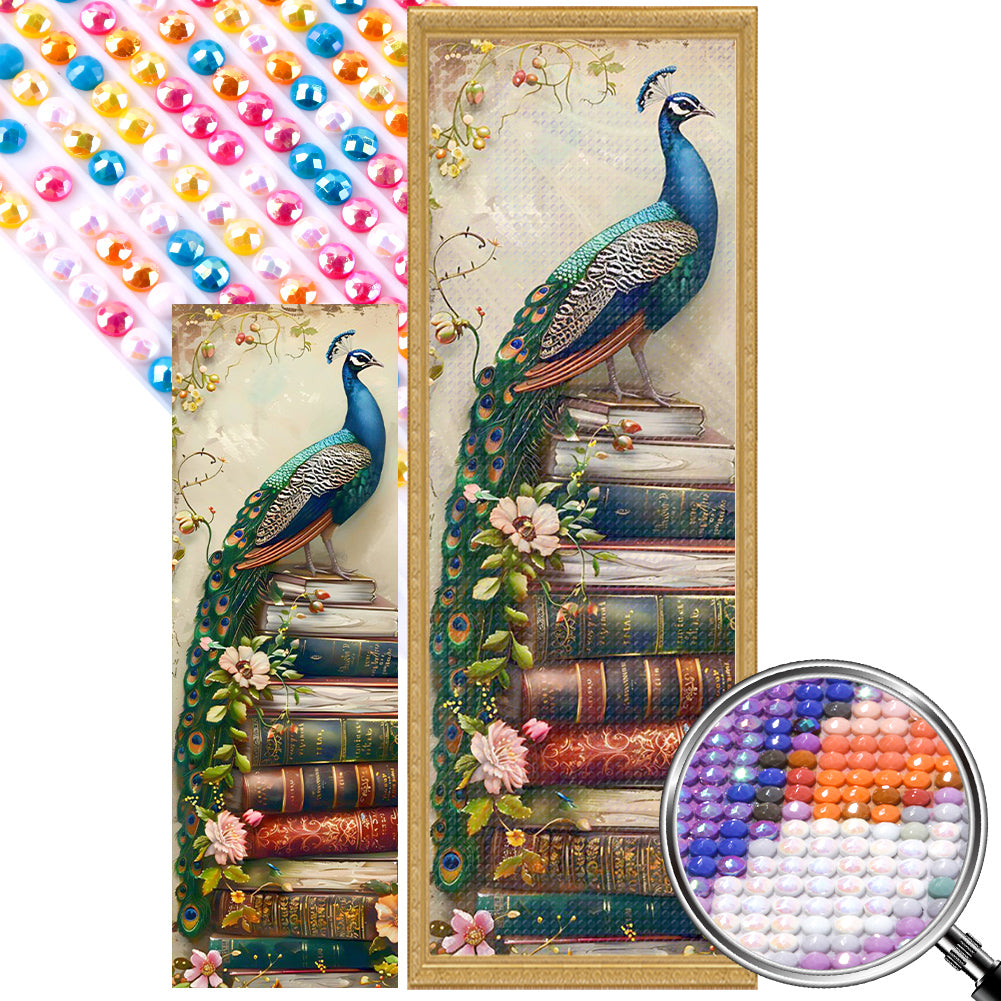 AB Diamond Painting - Full Round - Peacock on the book (30*90CM)