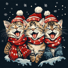 Load image into Gallery viewer, Diamond Painting - Full Round - Happy cat in winter (30*30CM)
