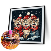 Load image into Gallery viewer, Diamond Painting - Full Round - Happy cat in winter (30*30CM)
