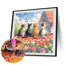 Load image into Gallery viewer, Diamond Painting - Full Round - House with four cats background (30*30CM)
