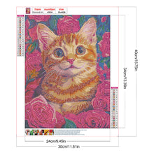 Load image into Gallery viewer, Diamond Painting - Full Round - Rose orange cat (30*40CM)
