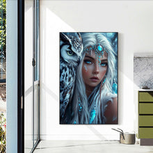 Load image into Gallery viewer, Diamond Painting - Full Round - Indian woman white owl (40*60CM)
