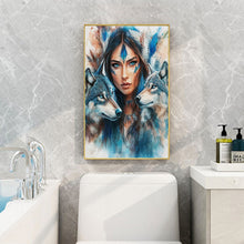 Load image into Gallery viewer, Diamond Painting - Full Round - Indian woman double wolf (40*60CM)
