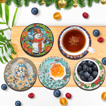 Load image into Gallery viewer, 6Pcs Wooden Tree Of Life DIY Coaster Diamond Dot Kits Round Diamond Art Coasters
