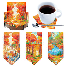 Load image into Gallery viewer, 6Pcs Wooden Tree Of Life DIY Coaster Diamond Dot Kits Round Diamond Art Coasters
