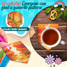 Load image into Gallery viewer, 6Pcs Wooden Tree Of Life DIY Coaster Diamond Dot Kits Round Diamond Art Coasters
