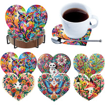 Load image into Gallery viewer, 6Pcs Wooden Tree Of Life DIY Coaster Diamond Dot Kits Round Diamond Art Coasters
