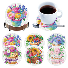 Load image into Gallery viewer, 6Pcs Wooden Tree Of Life DIY Coaster Diamond Dot Kits Round Diamond Art Coasters
