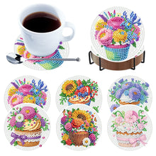 Load image into Gallery viewer, 6Pcs Wooden Tree Of Life DIY Coaster Diamond Dot Kits Round Diamond Art Coasters
