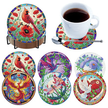 Load image into Gallery viewer, 6Pcs Wooden Tree Of Life DIY Coaster Diamond Dot Kits Round Diamond Art Coasters
