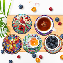 Load image into Gallery viewer, 6Pcs Wooden Tree Of Life DIY Coaster Diamond Dot Kits Round Diamond Art Coasters
