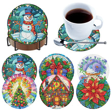 Load image into Gallery viewer, 6Pcs Wooden Tree Of Life DIY Coaster Diamond Dot Kits Round Diamond Art Coasters
