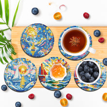 Load image into Gallery viewer, 6Pcs Wooden Tree Of Life DIY Coaster Diamond Dot Kits Round Diamond Art Coasters
