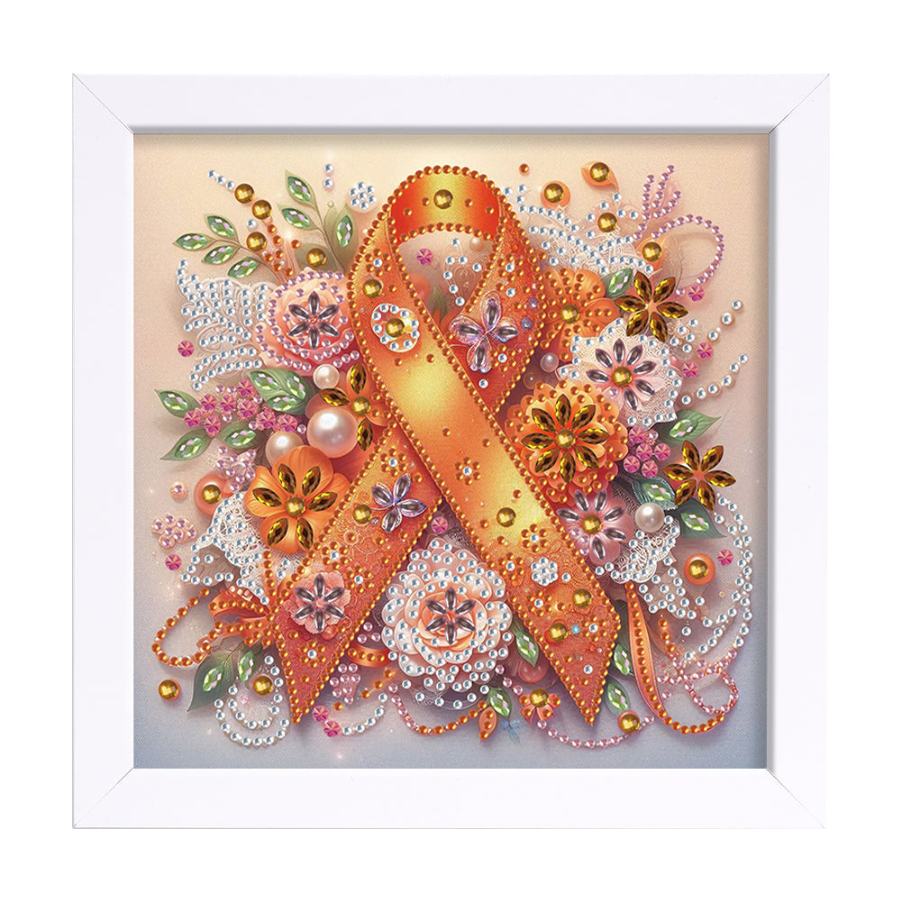 Diamond Painting - Partial Special Shaped - Orange Bow Tie (with frame) (2*19.2CM)