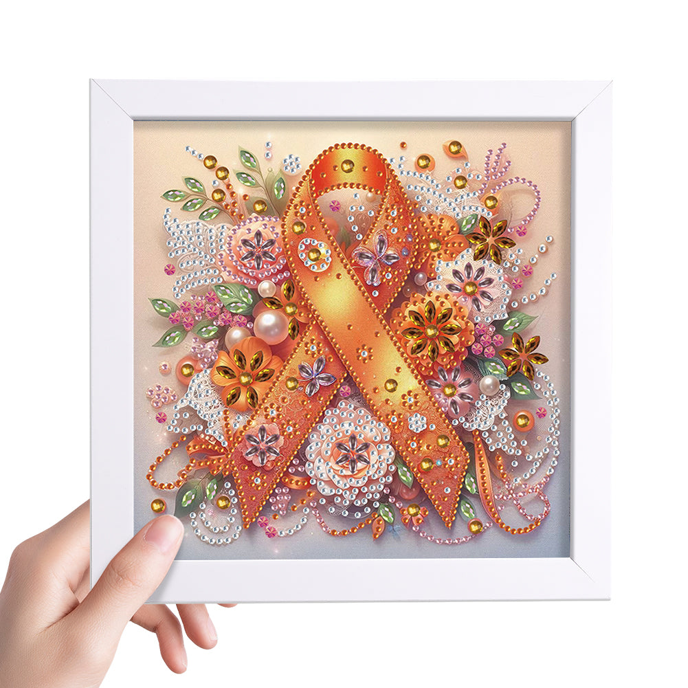 Diamond Painting - Partial Special Shaped - Orange Bow Tie (with frame) (2*19.2CM)
