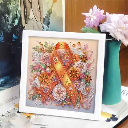 Diamond Painting - Partial Special Shaped - Orange Bow Tie (with frame) (2*19.2CM)