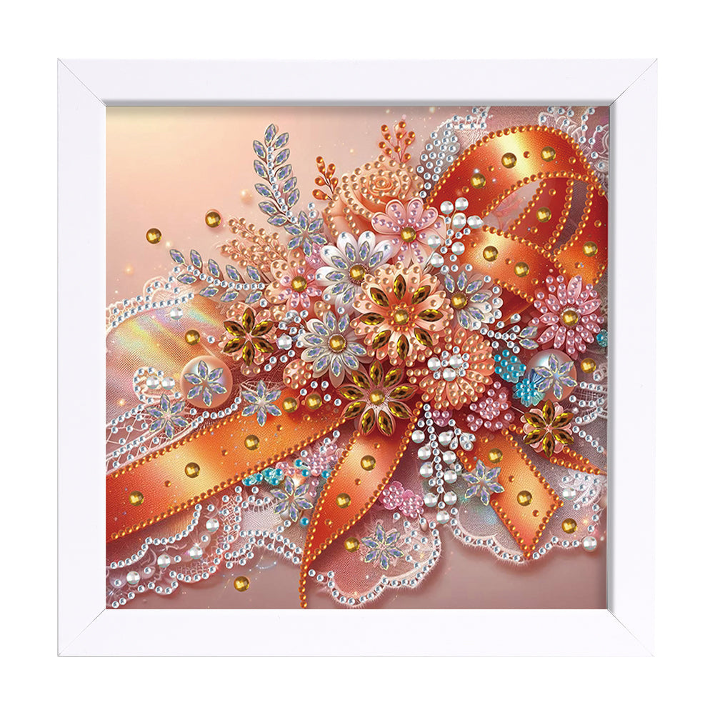 Diamond Painting - Partial Special Shaped - Orange Bow Tie (with frame) (2*19.2CM)