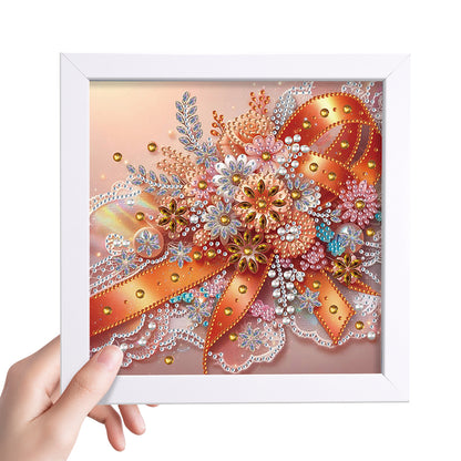 Diamond Painting - Partial Special Shaped - Orange Bow Tie (with frame) (2*19.2CM)