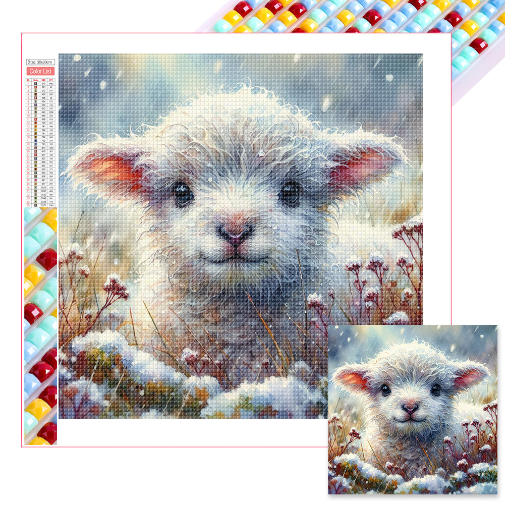 Diamond Painting - Full Square - Small animals in the snow (30*30CM)