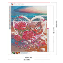 Load image into Gallery viewer, Diamond Painting - Full Round - Seaside rose heart (40*50CM)
