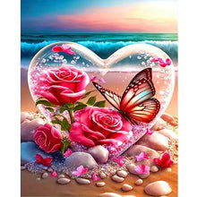 Load image into Gallery viewer, Diamond Painting - Full Round - Seaside rose heart (40*50CM)
