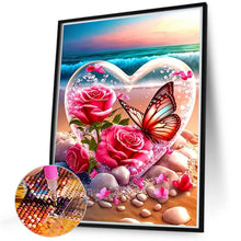 Load image into Gallery viewer, Diamond Painting - Full Round - Seaside rose heart (40*50CM)
