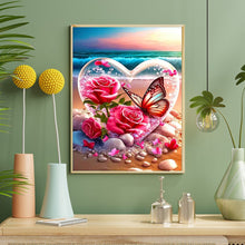 Load image into Gallery viewer, Diamond Painting - Full Round - Seaside rose heart (40*50CM)
