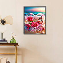 Load image into Gallery viewer, Diamond Painting - Full Round - Seaside rose heart (40*50CM)
