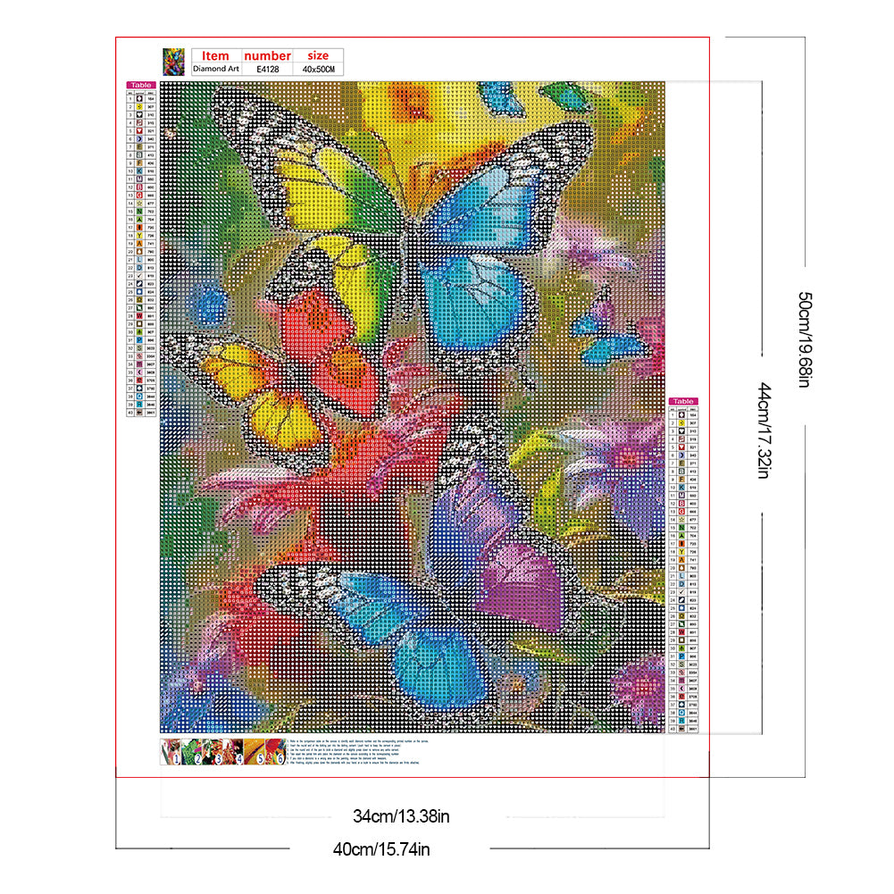 Diamond Painting - Full Round - Butterflies and flowers (40*50CM)
