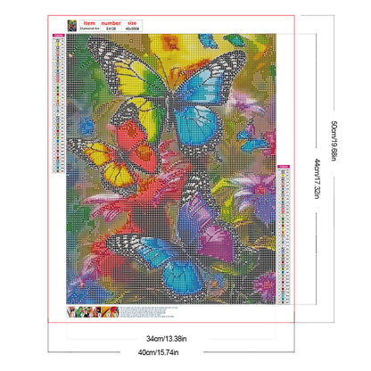 Diamond Painting - Full Round - Butterflies and flowers (40*50CM)