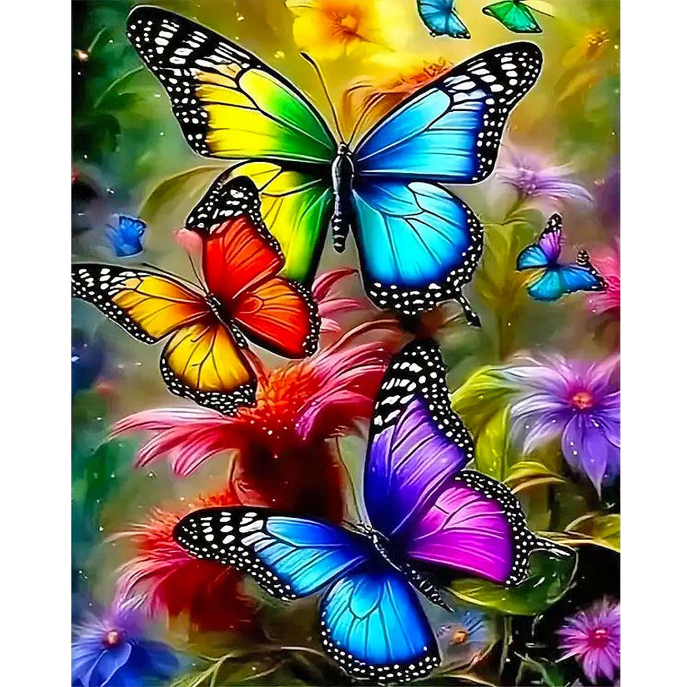Diamond Painting - Full Round - Butterflies and flowers (40*50CM)
