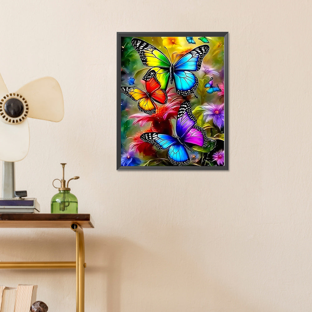 Diamond Painting - Full Round - Butterflies and flowers (40*50CM)