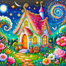 Load image into Gallery viewer, Diamond Painting - Full Round - House and flowers under the starry sky (55*55CM)
