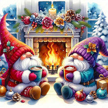 Load image into Gallery viewer, Diamond Painting - Full Round - Gnome by the fireplace (55*55CM)
