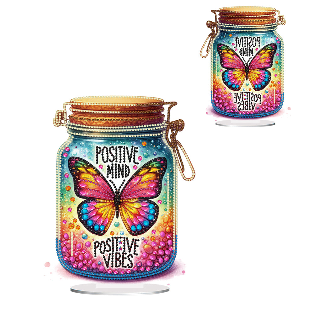 Acrylic Special Shape Rainbow Butterfly Table Top Diamond Painting Ornament Kits