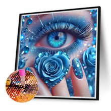 Load image into Gallery viewer, Diamond Painting - Full Round - Blue rose eyes (40*40CM)
