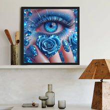 Load image into Gallery viewer, Diamond Painting - Full Round - Blue rose eyes (40*40CM)
