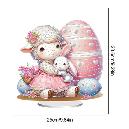 Acrylic Special Shape Easter Sheep Desktop Diamond Art Kits Bedroom Table Decor