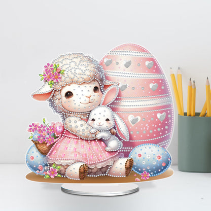 Acrylic Special Shape Easter Sheep Desktop Diamond Art Kits Bedroom Table Decor