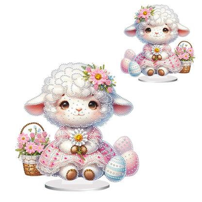 Acrylic Special Shape Easter Sheep Desktop Diamond Art Kits Bedroom Table Decor
