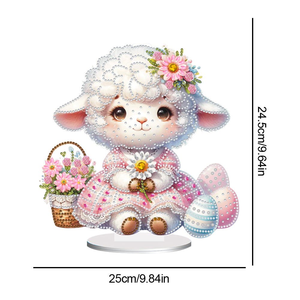 Acrylic Special Shape Easter Sheep Desktop Diamond Art Kits Bedroom Table Decor