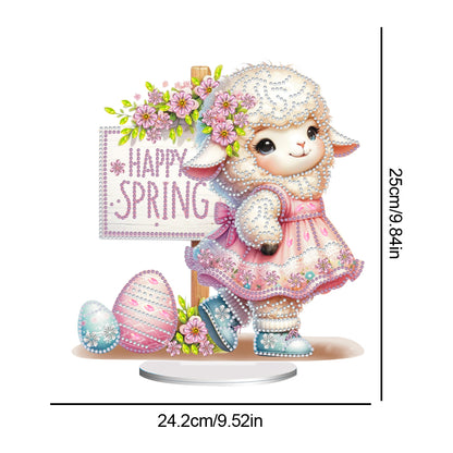 Acrylic Special Shape Easter Sheep Desktop Diamond Art Kits Bedroom Table Decor