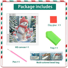 Load image into Gallery viewer, Diamond Painting - Partial Special Shaped - White bear in winter snow (30*30CM)
